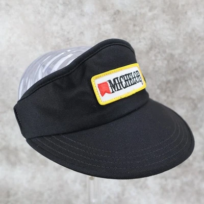 Michelob Beer Visor Hat Sun Shade Blackr White Patch Adjustable - Image 1 of 4