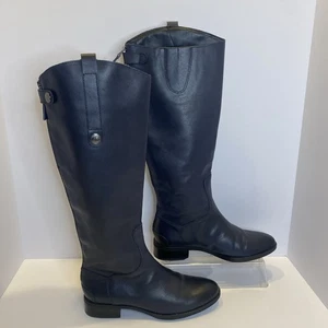Sam Edelman Women's 6.5 Penny Leather Knee High Equestrian Riding Boots Navy - Picture 1 of 23