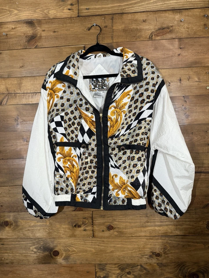 Chaqueta de bombardero cortavientos vintage con estampado de animales del este oeste Foto 1 de 4