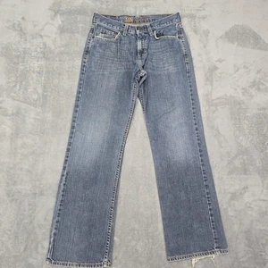 Bullhead Jeans Mens 28x30 Blue Slim Straight Distress Frayed Hem Whiskered 28x28 - Picture 1 of 20