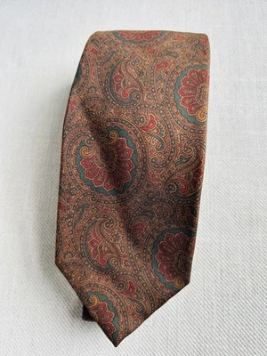 Corbata acanalada Polo Ralph Lauren para hombre 100 % seda marrón multicolor cachemira Foto 1 de 4