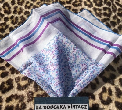 CHRISTIAN DIOR 1970s COTTON HANDKERCHIEF / POCKET SQUARE~ MADE IN FRANCE ~UNUSED - Image 1 of 4