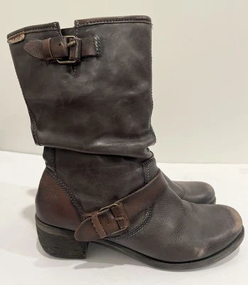 Pikolinos LeMans II Cuero Motociclista Botas Tacón EE. UU. 9-9,5 UE 40 Gris Marrón Foto 1 de 4