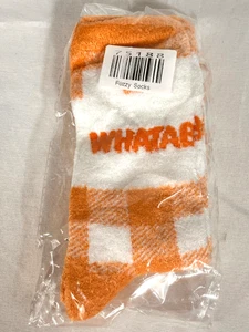 Whataburger Calcetines Difusos Naranja Blanco Cuadros Logo Nuevo Con Etiquetas Sellados Unisex Talla Uno - Imagen 1 de 3