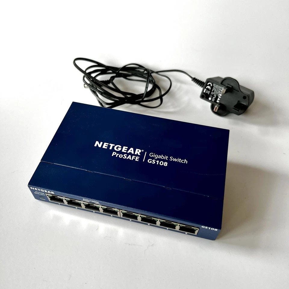 Netgear GS108 ProSafe 8-Port Unmanaged Desktop Gigabit Ethernet Switch - Image 1 of 1