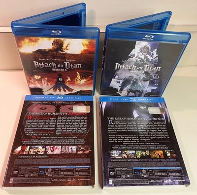 Attack on Titan Blu-ray + DVD + Slipcover, Part 1 & 2, Episodes 1-25, Extras - Image 1 of 4