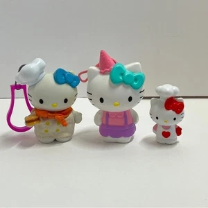 Vintage 2000 Hello Kitty Burger Chef Keychain Lot 2015 2014 Hair Clip Figures - Picture 1 of 13