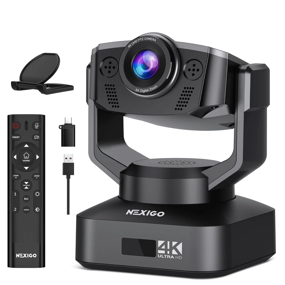 Zoom Certified, NexiGo N990 (Gen 2) 4K PTZ Webcam, Video Conference - Image 1 of 4