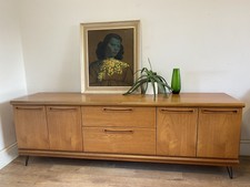 Credenza vintage metà secolo Meredew teak su forcine per capelli