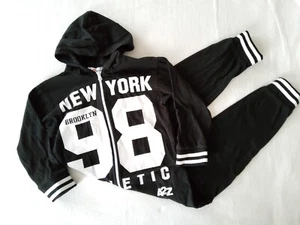 Mädchen Gr. 128 134 Jumpsuits Einteiler Overall Hausanzug Jungen Kinder schwarz - Bild 1 von 4