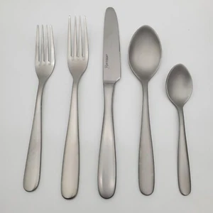 Pottery Barn Fortessa Grand City 20pc Flatware Set Service For 4 "Sand Blasted" - Picture 1 of 8