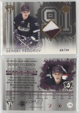2003 Pacific Private Stock Titanium Hobby Jersey Number /50 Sergei Fedorov HOF