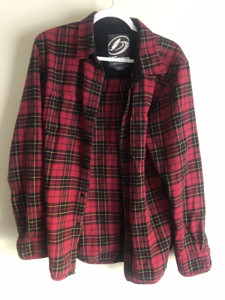 Kirra Flannel Shirt Button Up Long Sleeve Collared Red Plaid Large Cotton - Image 1 of 4