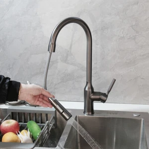360° drehbar Eingriff Ausziehspritzer Küche Wasserhahn Pistole Metall Mixer Wasserhähne - Bild 1 von 12