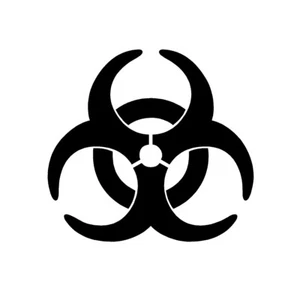 Símbolo BIOHAZARD (paquete de 2) calcomanía de vinilo de un solo color - ventana, coche, parachoques, camión - Imagen 1 de 25