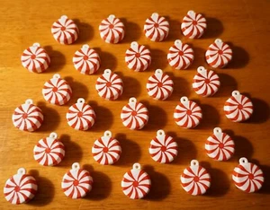 27 Red & White Striped Peppermint Candy Christmas Tree Ornaments Home Decor NEW - Picture 1 of 10