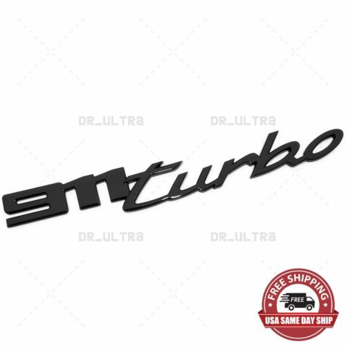 20-23 Gloss Black 911 Turbo Letters Rear Deck Lid Badge Liftgate Emblem