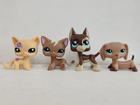 4pcs/lot LPS Toys Pet Shop Cat Dog #1962#1170#817#518 Animal Figures Cover