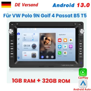 7"Für VW Polo 9N Golf 4 Passat B5 Bora Skoda Fabia I Carplay Android13 Autoradio - Bild 1 von 12