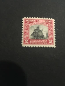 US BRIEFMARKE SCOTT 620MNH/OG 2 Cent Norse-American Stamp ISSUED 1925 - Bild 1 von 1
