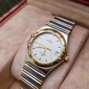 OMEGA CONSTELLATION 1312.30 SS/K18YG QUARTZ MENS WATCH BOXED - Picture 1 of 12