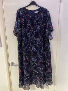 Phase Eight Studio 8 arabella dress navy multi UK20 RRP130freepost - Picture 1 of 8