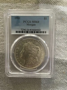 PCGS 1921 Morgan Dollar MS64 - Picture 1 of 2