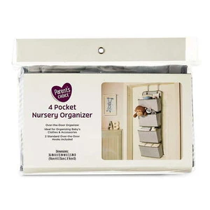 Pocket Nursery Hanging Organizer, Gray and White - Picture 1 of 2