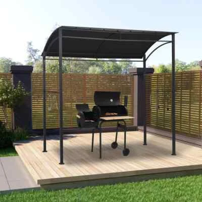 NNEVL BBQ Gazebo 215x150x220 cm Anthracite Steel - Image 1 of 4