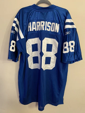 Indianapolis Colts Marvin Harrison On Field Reebok Stitched Jersey SZ 56 NFL VTG Cover