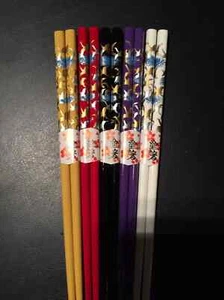 Japanische wunderschöne bunte Glücksschwäne/Kraniche Essstäbchen mit kostenlosem Seidenhalter - Bild 1 von 6