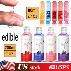 Edible Fruit Flavor Sex Lube Lubricant Water Based Mild Oral Sex Massage Oil Gel - Picture 1 of 25