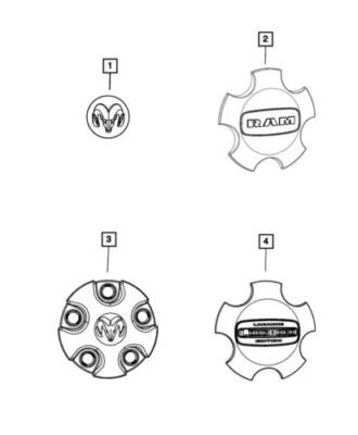 Genuine Mopar 2013-2022 Ram 1500 Classic Center Wheel Cap 1LB72SZ0AB - Image 1 of 4