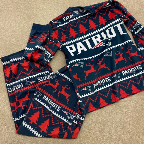 New England Patriots Pajamas Men Small Sleep Set Lounge NFL Football Shirt Pants Cover