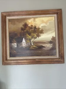PAISAJES VINTAGE FIRMADOS POR K. SCHMIDT. ACEITE SOBRE LIENZO ENMARCADO 32x28 - Imagen 1 de 6