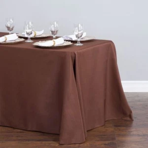 LinenTablecloth 90 x 156 in. Rect Poly Tablecloths,33 Color! Wedding Event Party - Picture 1 of 67
