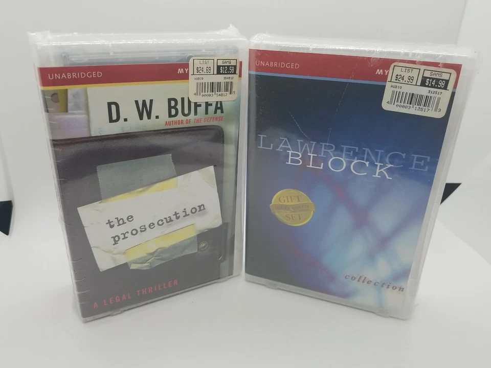 2 Mystery Thriller CASSETTE Audio Books THE PROSECUTION & LAWRENCE BLOCK COLLECT - Image 1 of 4