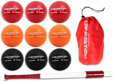 PowerNet Sweet Spot 27" Training Bat and 2.8" Progressive Weighted Ball (9 Pack) - Image 1 of 4