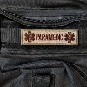 PARAMEDIC MEDIC EMT EMS STAR of LIFE MILITRAY TACTICAL HOOK PATCH DESERT - Picture 1 of 4