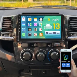 Radio estéreo para automóvil 9" para Toyota Hilux Fortuner 2005-2014 Android 13 GPS navegación RDS - Imagen 1 de 24
