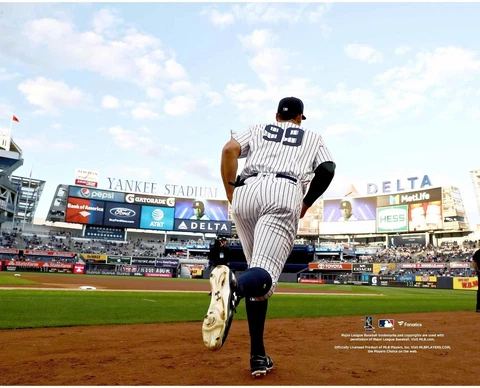 Aaron Judge New York Yankees Unsigned Taking the Field vs. Toronto Cover
