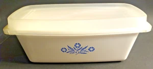 Corning Cornflower Blue Loaf Pan #P-315-B with plastic lid (lightly scratched) - Picture 1 of 9