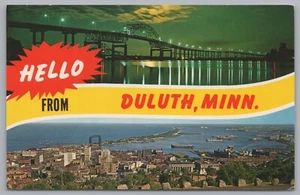 Greeting Card From Duluth, Minnesota, Superior Harbor, Wisconsin, Vintage Post C - Picture 1 of 2
