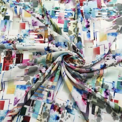 1 yard X 1.4 meter Plaid Floral Patchwork Poplin Material Soft Viscose Fabric - Image 1 of 4