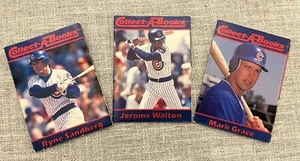 1990 Collect-A-Books Chicago Cubs Lot - Ryne Sandberg, Mark Grace, Jerome Walton - Picture 1 of 2