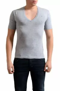 Dsquared2 Men's Gray Distressed Look Graphic Short Sleeve T-Shirt US XS IT 46 - Picture 1 of 4