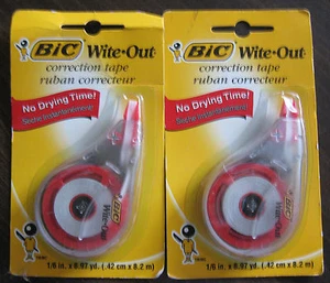 COLECCIONABLES 2 Paquetes BIC WITE-OUT Cinta Correccional Años Pasados POR Embalaje SELLADO - Imagen 1 de 3