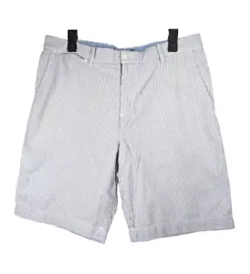 Tommy Hilfiger Shorts Mens Sz 34 Preppy Oxford Stripe Golf 10.5" Inseam Cotton - Picture 1 of 7