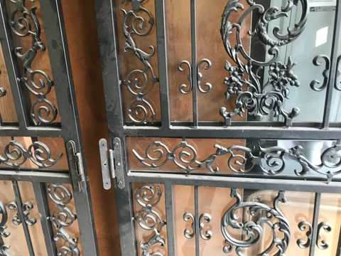 antique ornate screen doors, 80x36  double standard opening, with glass inserts Cover