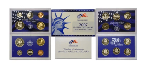 2007 10 Coin Copper Nickel Proof Set OGP W/COA Cover